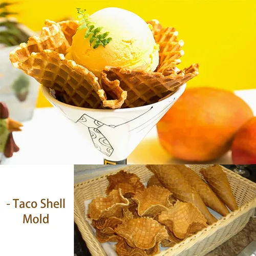 Miniatura 4 de Tosnail Paquete de 8 cuencos para tacos, sartén para tortilla de 6.5 pulgadas, molde de tarta estriado antiadherente, para ensalada para hornear