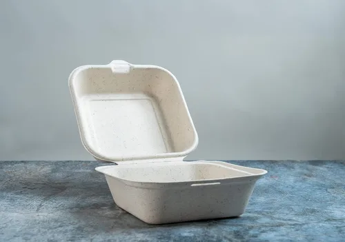 Green Wave Ovation OV-B066 - Contenedor de alimentos de 1 compartimiento de 6 x 6 x 3 pulgadas, 1 compartimento, bagazo de aspecto de mármol de