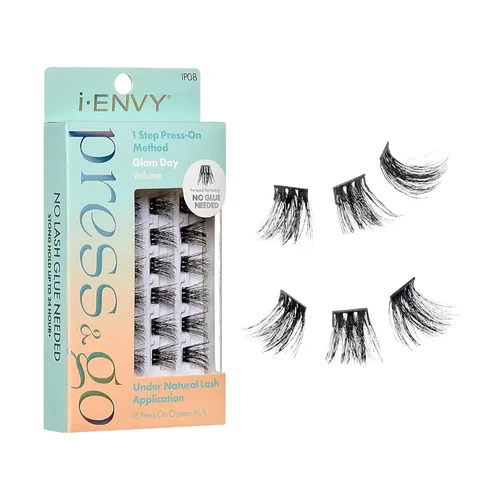 Miniatura 8 de i-ENVY - Pestañas autoadhesivas Press&Go, no necesitan pegamento, pestañas postizas de fácil aplicación, pestañas a presión de 1 paso, sin daños ni