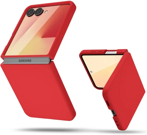 Miniatura 40 de oakxco Funda para teléfono Samsung Galaxy Z Flip 4, agarre de silicona líquida, bonita fina delgada cubierta de gel TPU de goma suave lisa