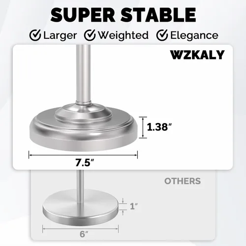 Miniatura 5 de Soporte de papel higiénico, soporte de papel higiénico de níquel cepillado, diseño pivotante y base ponderada estable de acero inoxidable SUS304