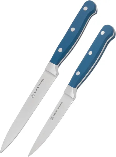 Miniatura 9 de DURA LIVING Cuchillo Santoku de 7 pulgadas, hoja de acero inoxidable de alto carbono afilada, mango remachado ergonómico forjado, cuchillo de chef