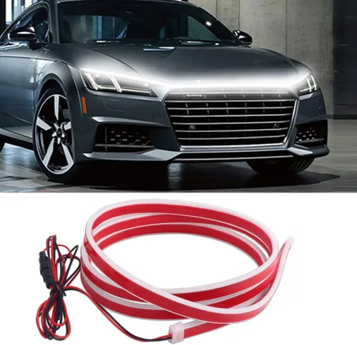 Miniatura 8 de Tira de luz para capó de automóvil, tira de luces LED flexibles para exteriores, 71 pulgadas, impermeable, luz diurna para automóviles, camiones