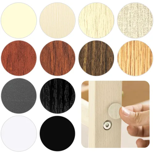 648 piezas de 12 colores autoadhesivos para agujeros de tornillo, calcomanías de PVC a prueba de polvo para muebles de madera, gabinete, pared,