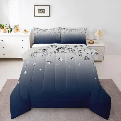Miniatura 14 de Erosebridal Juego de edredón de color degradado morado, juego de ropa de cama de tamaño individual, moderno, abstracto, para adultos, mujeres