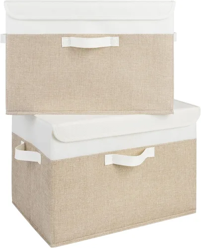 GRANNY SAYS Cajas de almacenamiento con tapas, contenedores de almacenamiento decorativos, cestas para estantes, almacenamiento y organización de
