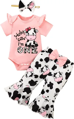 Miniatura 15 de Traje de primer cumpleaños para niña - Holy Cow I'm One