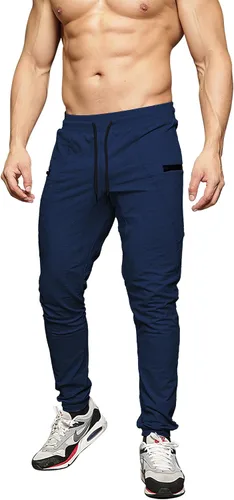 Miniatura 2 de MAIKANONG Pantalones deportivos ajustados para hombre, pantalones de entrenamiento para gimnasio, correr, atletismo, casual