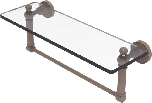 Miniatura 7 de Allied Brass DT-1TB/16-PB Estante de vidrio con toallero, 16 pulgadas x 5 pulgadas Latón pulido