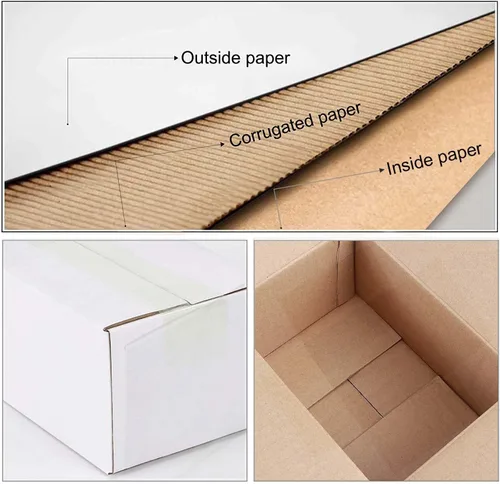 Miniatura 2 de Calenzana Juego de 25 cajas de envío de 9 x 6 x 4, caja de cartón corrugado blanca para embalaje de pequeñas empresas