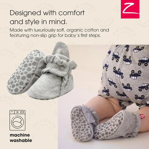 Miniatura 2 de Zutano - Botines de algodón orgánico para bebé, unisex, con suela antideslizante