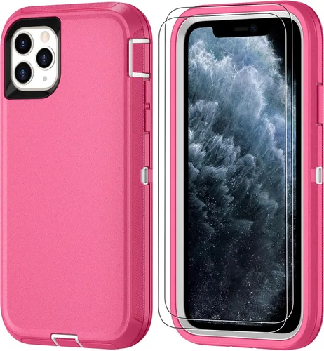 Miniatura 20 de Jshru para iPhone XR Funda con [2 Pack] Protector de Pantalla HD, [Grado Militar] 3-en-1 Resistente Protector de Cuerpo Completo a Prueba de Negro