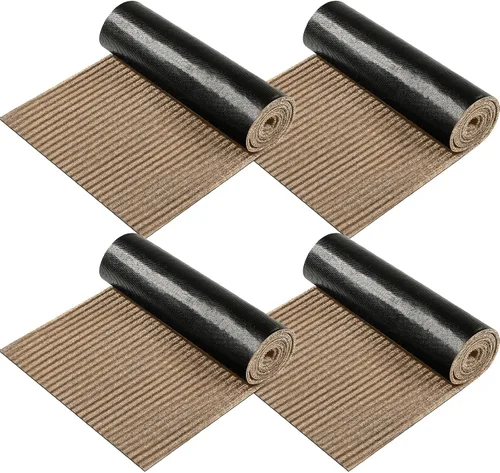 Miniatura 9 de Nuanchu 4 rollos grandes semiacabados para exteriores de 16 x 79 pulgadas, tapete para puerta angosta, antideslizante, impermeable, para baño