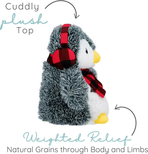Miniatura 4 de 1i4 Group Pingüino Pennie – Animal de peluche con peso y apto para microondas – Peluche térmico para calidez – Juguete lindo, suave y acogedor
