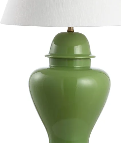 Miniatura 4 de JONATHAN Y JYL6618A - Lámpara de mesa moderna de cerámica verde de 33 pulgadas para sala de estar, lámpara de noche tradicional para entrada