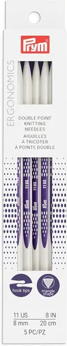Pyrm Ergonomics - Aguja de tejer de doble punto de 8 pulgadas, tamaño 11 (paquete de 5)