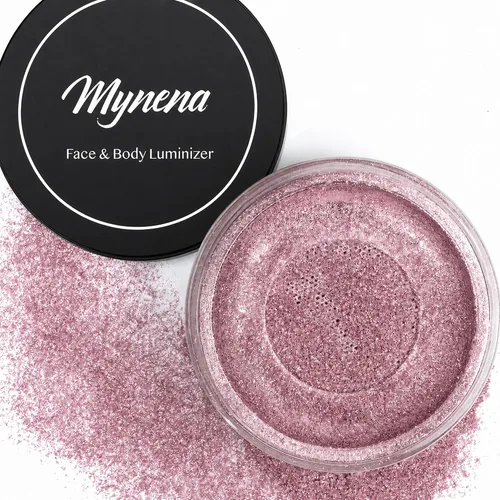 Miniatura 10 de Mynena - Resaltador de polvo suelto dorado cálido Brillo facial y corporal para construir Maquillaje ligero y radiante para aplicación húmeda
