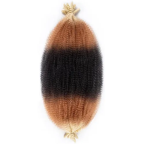 Miniatura 71 de Cabello afro elástico y trenzado de 30 pulgadas 2 paquetes, cabello preesponjado y trenzado elástico pre-estirado para extensiones de cabello suave