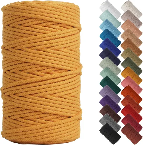 Miniatura 80 de NOANTA - Cuerda de macramé color beige natural, 1/8 pulgadas (3 mm) x 109 yardas (100 metros), cuerda de algodón colorido para colgar en la pared