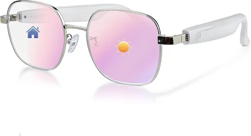 Miniatura 12 de Gafas inteligentes para mujeres y hombres, anteojos de audio Bluetooth con lentes que cambian de color, altavoces de sonido de oído abierto, carga