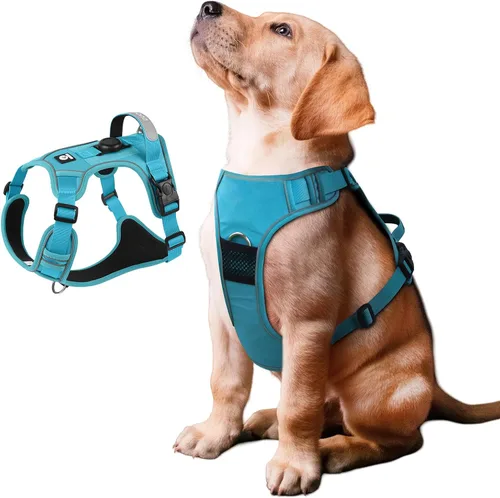 Miniatura 17 de Arnés para perro, chaleco ajustable mejorado a prueba de escapes, para caminar al aire libre, chaqueta suave y transpirable con tiras reflectantes