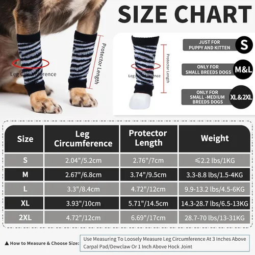 Miniatura 4 de ROZKITCH Protector de codo para perro, 2 patas delanteras y 2 patas traseras para rodilla, envoltura para codo de mascota, protector para calentar