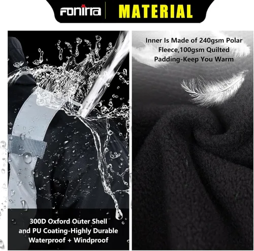 Miniatura 4 de FONIRRA - Chaquetas bomber de alta visibilidad con forro polar, ANSI Clase 2, chaqueta reflectante impermeable para hombres