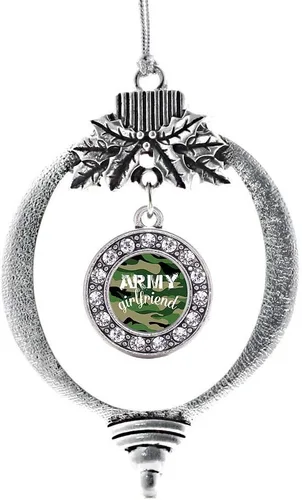 Miniatura 212 de Inspired Silver - Twin One - Adorno festivo de Navidad de plata - Adorno festivo de árbol de Navidad con dije de círculo y circonita cúbica