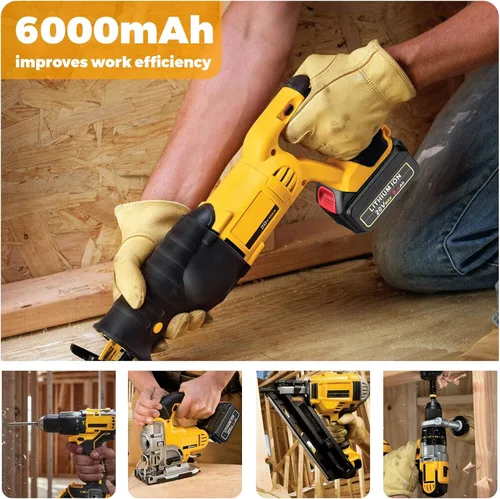 Miniatura 8 de ARyee Paquete de 4 baterías de repuesto de 20 V 6.0 Ah para Dewalt de 20 V compatibles con herramientas eléctricas inalámbricas DCB200, DCB201