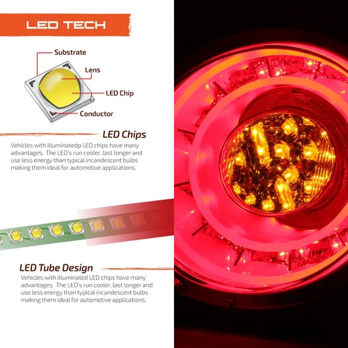 Miniatura 5 de AKKON - Para 2009-2017 Nissan GTR GT-R R35 Skyline Juego de luces traseras LED de ambos lados - Lente roja transparente Carcasa roja.