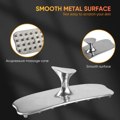 Miniatura 5 de ONUEMP Cepillo de celulitis de acero inoxidable, herramienta de masaje fascia, kit de maderoterapia para Gua Sha, escultura corporal de hielo