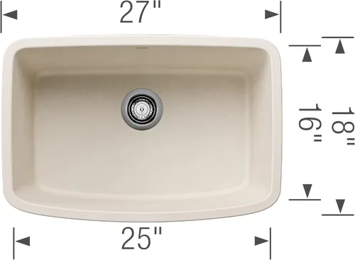 Miniatura 2 de BLANCO 443090 Valea Fregadero de Cocina Bajo Montaje 27" L x 18" W - Blanco Suave