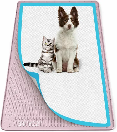 Miniatura 15 de Soporte para orina para perros, 51 x 25.6 pulgadas, de silicona, a prueba de fugas, borde alto, antiderrames, para cachorros, gatos, conejos