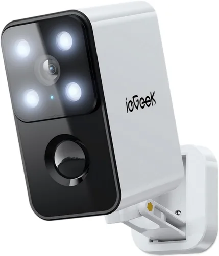 ieGeek Cámaras de seguridad inalámbricas para exteriores con panorámica rotativa de 180°, cámaras de seguridad para el hogar, cámara WiFi 2.4G