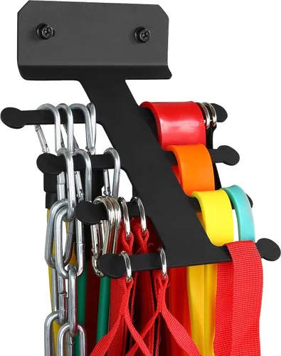 Percha de almacenamiento de banda de resistencia, organizador de equipos de gimnasio, bandas de dominadas, cuerdas de salto, estante de