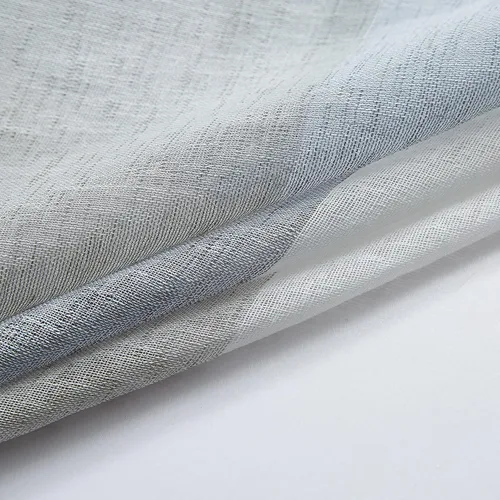Miniatura 5 de Vision Home Cortinas traslúcidas a rayas color gris y azul ahumado, paneles de ventana rústicas de lino de 63 pulgadas de largo, cortinas rústicas