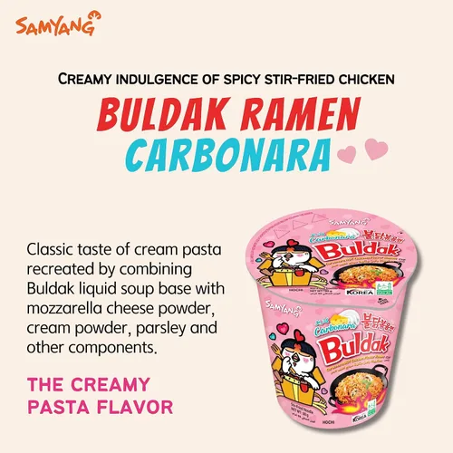 Miniatura 5 de Buldak Ramen Fideos de 3 sabores de fideos variados – 2 unidades picantes, carbonara, queso – Total 3 unidades (1 paquete cada uno) – Fideos ramen