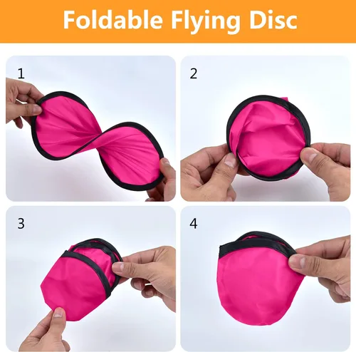 Miniatura 5 de Mototo 36 ventiladores de disco volador plegables con bolsa, juego de juguetes de bolsillo plegable para niños, diversión de fiesta de cumpleaños