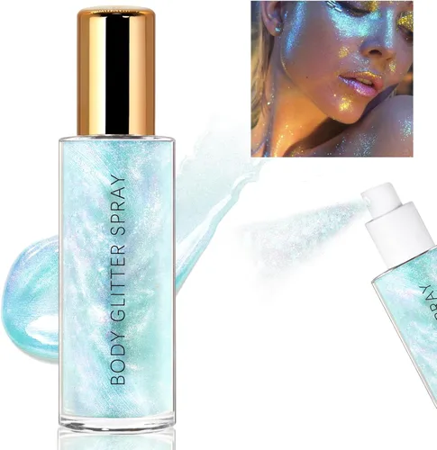 HOSAILY Spray de Purpurina Corporal, Iluminador de Bronce Hidratante Luminoso y de Secado Rápido, Resaltar Líquido No Pegajoso en Aerosol para #5