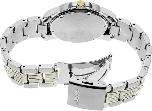 Miniatura 3 de SEIKO Reloj de vestir de cuarzo japonés para hombre con correa de acero inoxidable plateado 10 modelo SUR356 Gris
