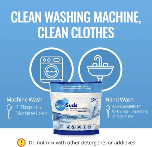 Miniatura 5 de Sport Suds - Detergente para ropa, bolsa con cierre de 500 g, para más de 40 lavados, SPO500, 1