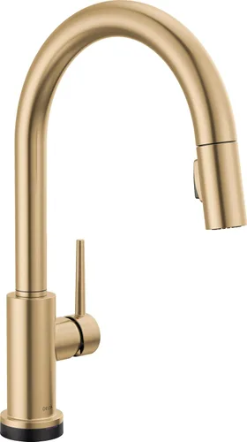 Miniatura 18 de Delta Trinsic - Grifo de cocina de oro cepillado con rociador extraíble, grifo de fregadero de cocina moderno de un solo agujero, mango único