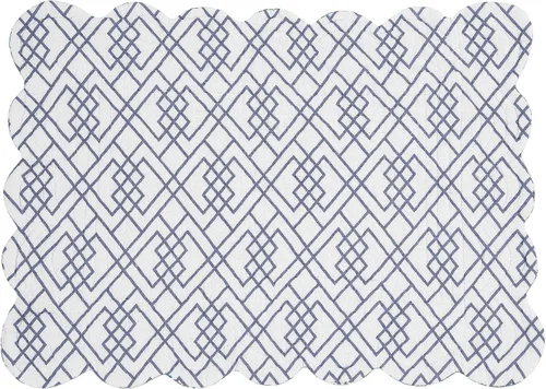 Miniatura 3 de C&F Home Juliet - Juego de 6 manteles individuales rectangulares acolchados reversibles con patrón de cachemira azul, verde y blanco