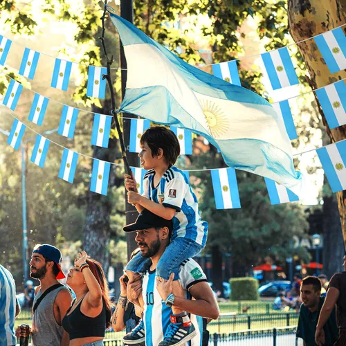 Miniatura 4 de 38 banderas rectangulares de Argentina de 32.8 pies, mini bandera colgante argentina, banderas azules y blancas para decoración del hogar