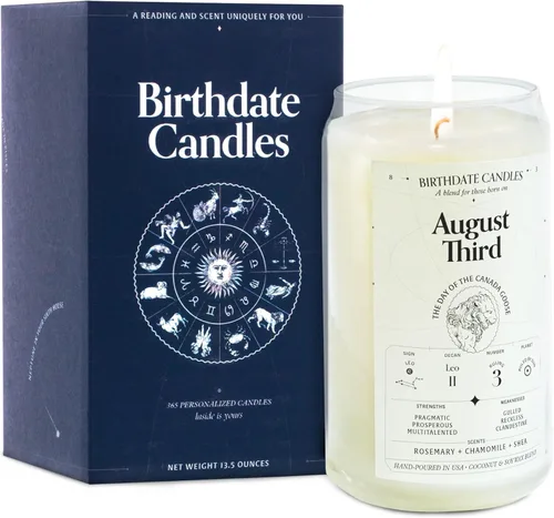 Miniatura 92 de Velas con fecha de nacimiento, 28 de octubre, velas perfumadas del zodiaco de Escorpio, regalo de cumpleaños, aroma a bergamota, canela y caoba