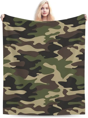 Miniatura 17 de Perinsto Camo Throw Blanket Ultra Soft Warm All Season Camouflage Decorative Fleece Blankets for Bed Chair Car Sofa Couch Bedroom 50"X40