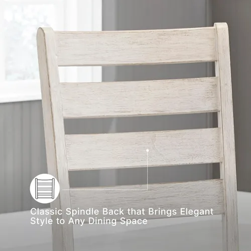 Miniatura 6 de Signature Design by Ashley Skempton - Silla de comedor moderna de granja, 2 unidades, diseño de respaldo de escalera, madera, 17.75 pulgadas