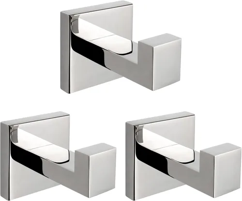 NearMoon Ganchos cuadrados para toallas de baño -SUS304 de acero inoxidable para colgar batas, ganchos resistentes para baño, sala de estar, hotel,