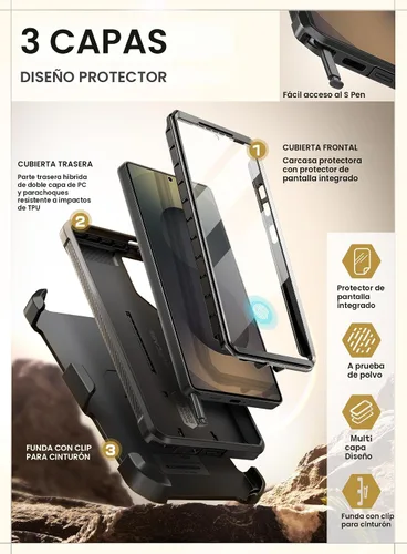 Miniatura 5 de SUPCASE Funda para Samsung Galaxy S25 Ultra de 6.9 pulgadas con soporte (Unicorn Beetle Pro)