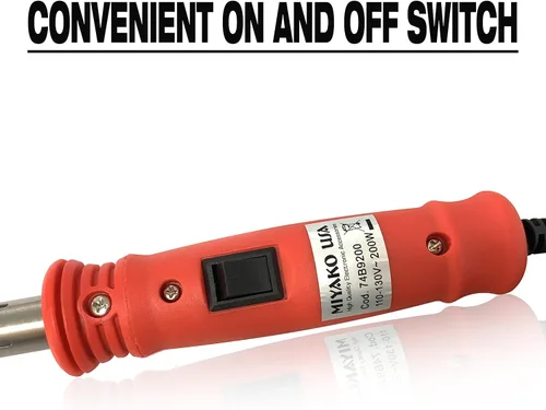 Miniatura 6 de Soldador de 200 W, soldador estilo bolígrafo, resistente, soldadura con mango de plástico blindado térmico, práctico interruptor de encendido
